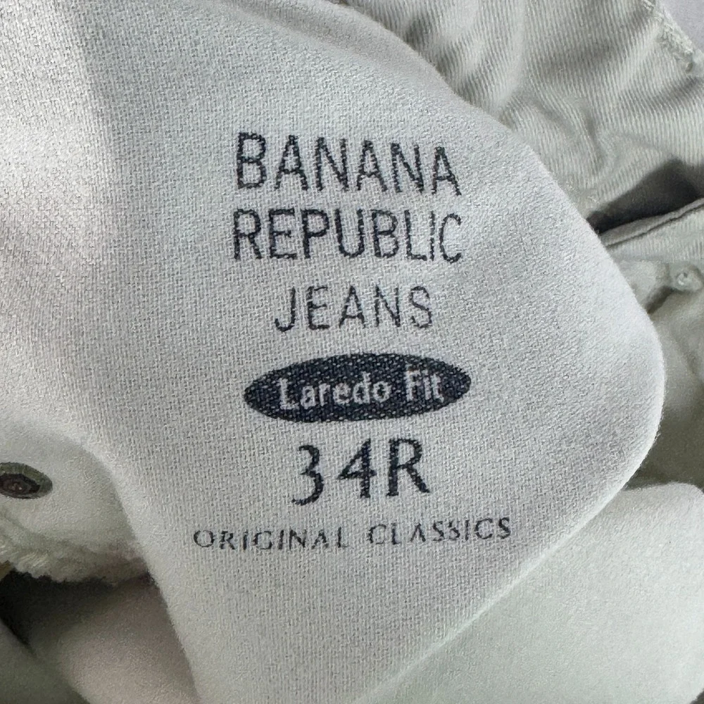 Banana Republic Mens Jeans Beige Denim Laredo Fit Straight Leg Classic Fit  34 R